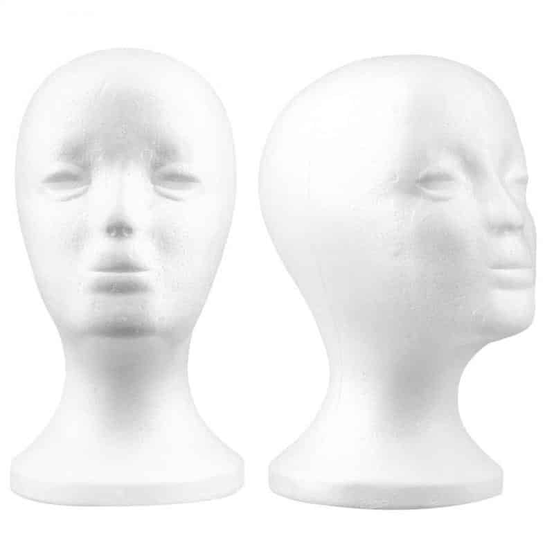 Professional Styrofoam Female Mannequin Head (2 Pack) for Wig, Hat & Glasses Display - Choose Your Color - Buy Online at Nilgiri Stores
