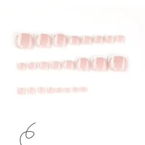 Elegant White Line Full Cover Toe Nail Press-Ons for Salon-Quality Pedicures - Buy Online at Nilgiri Stores